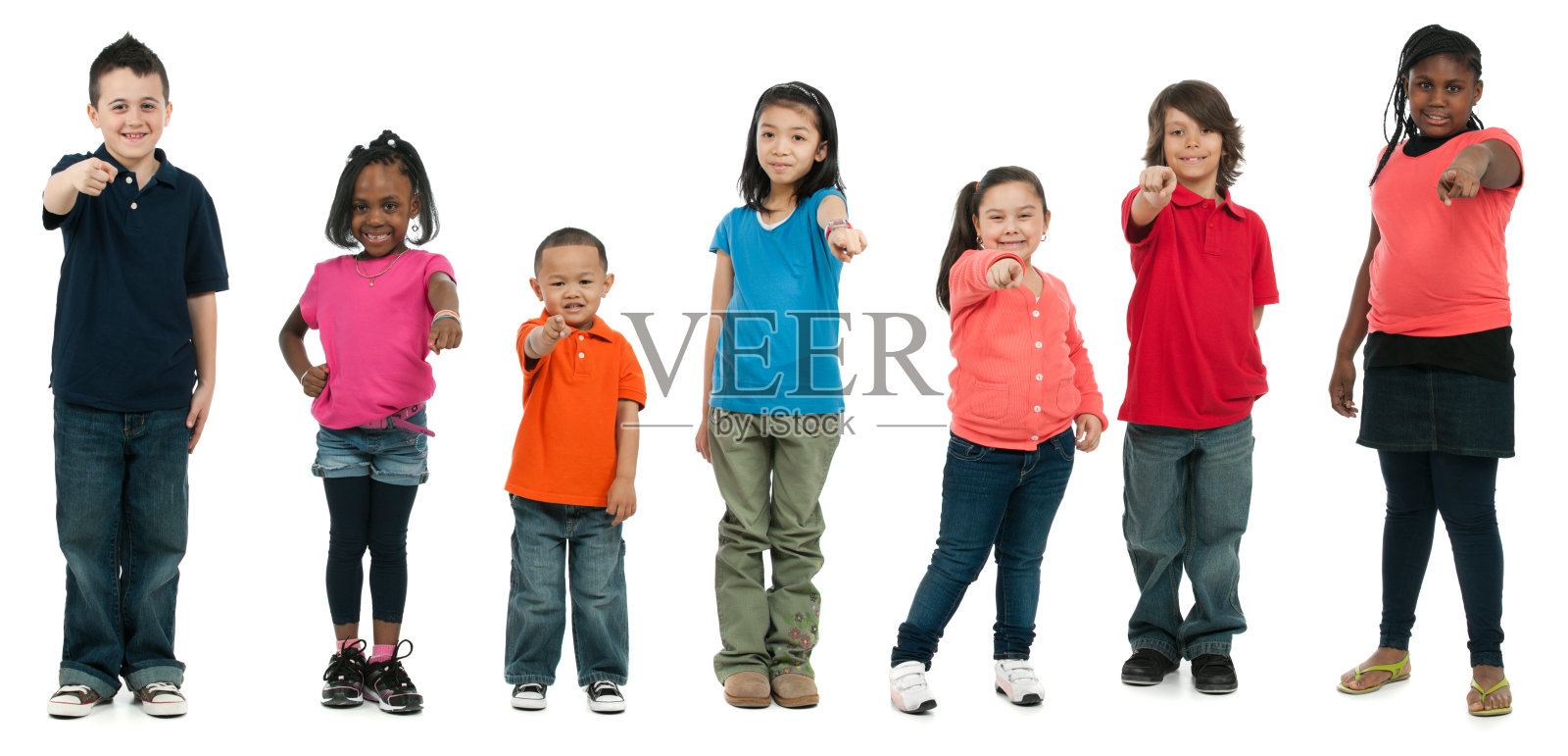 孩子们指出照片摄影图片