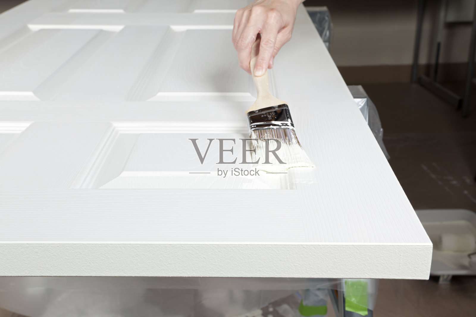 家居装饰:粉刷门照片摄影图片