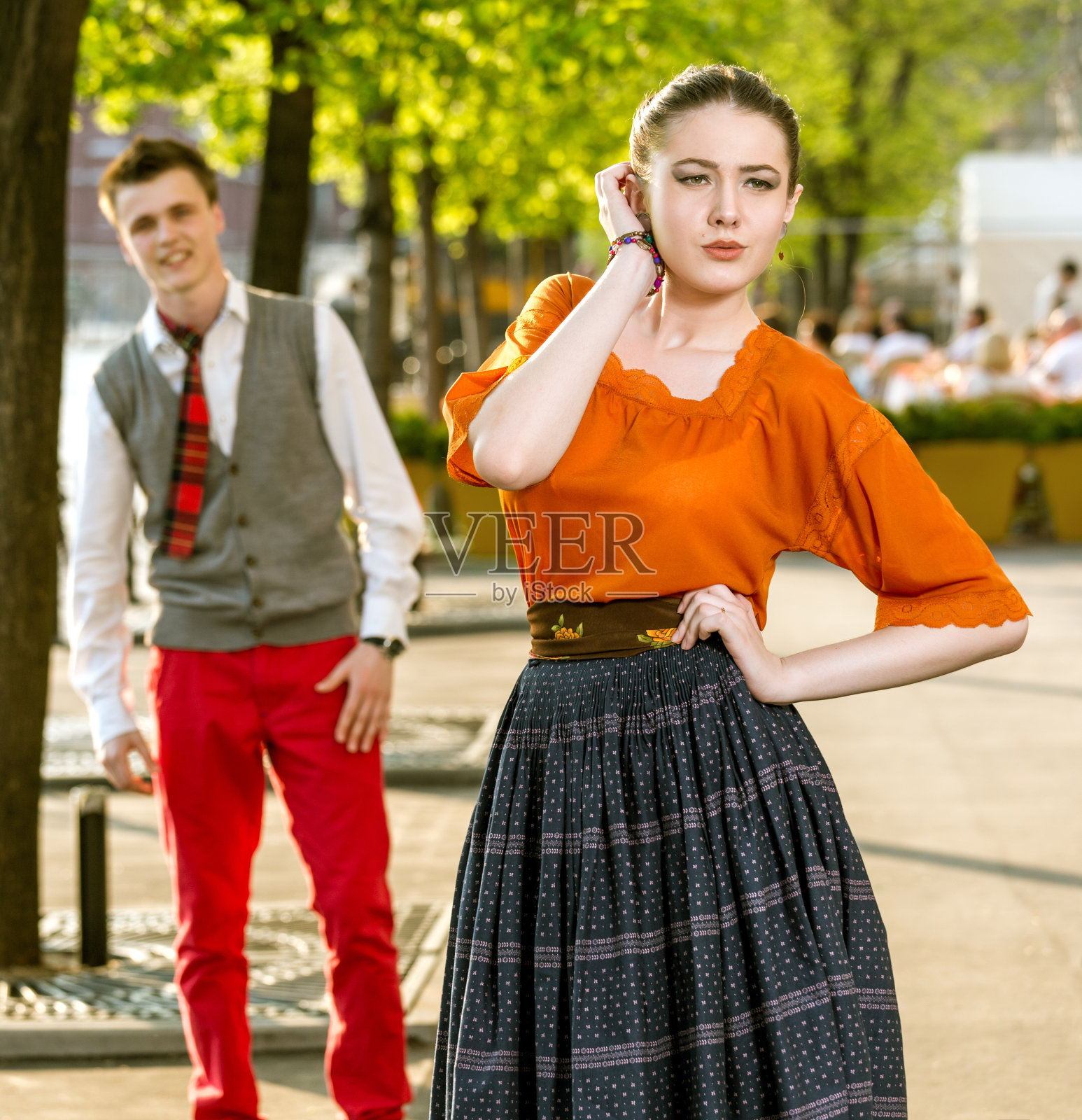 漂亮的女人调情照片摄影图片