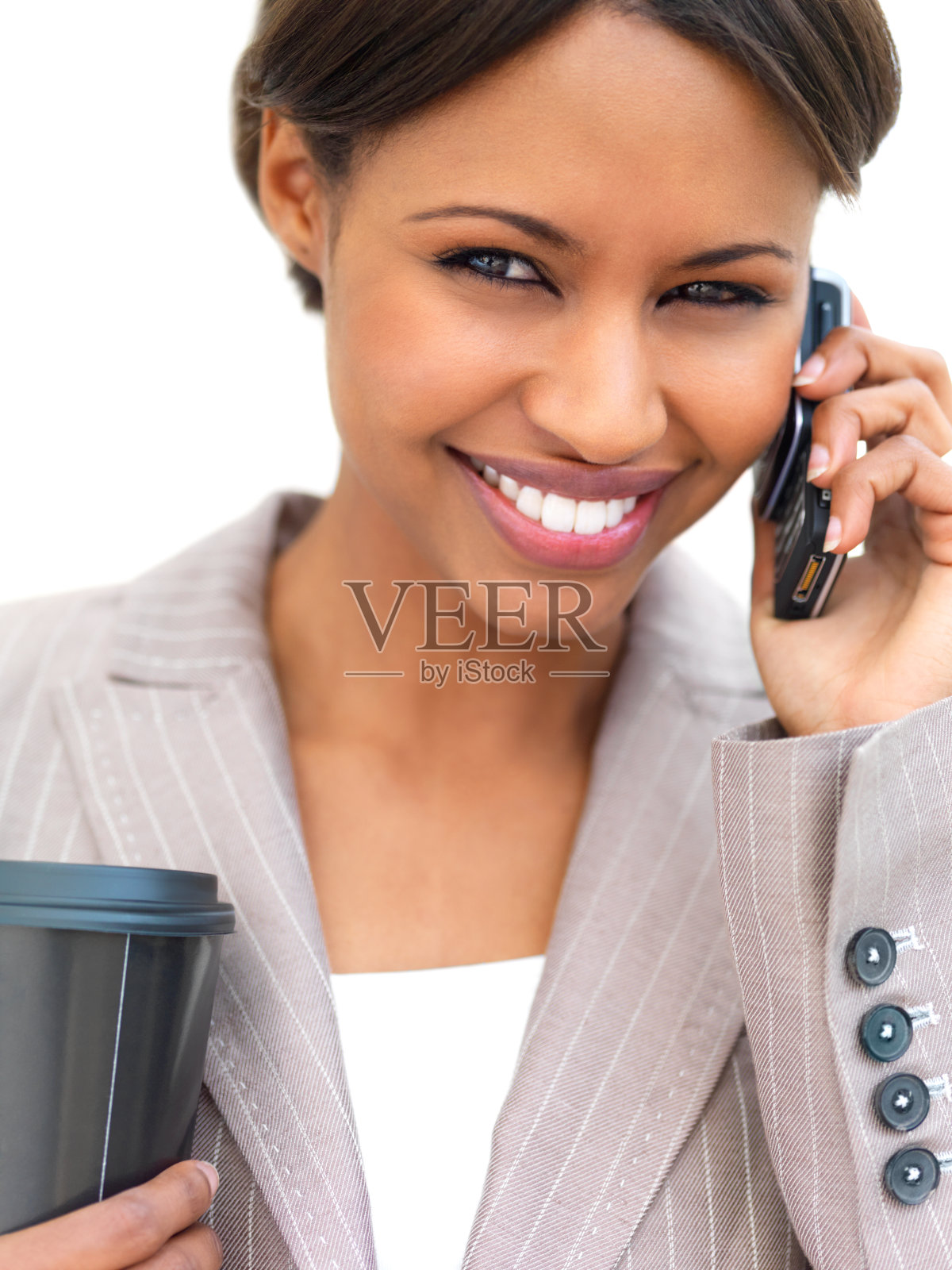 性感的商务女人在手机上照片摄影图片