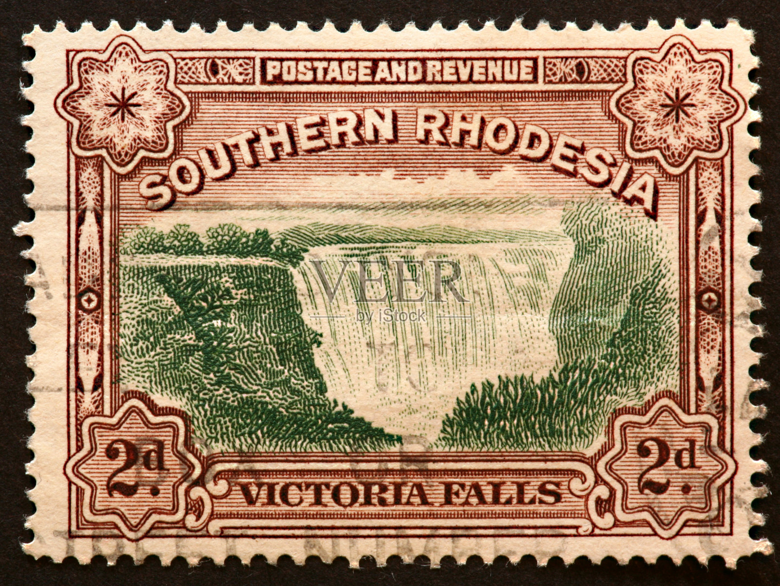 维多利亚瀑布邮票照片摄影图片