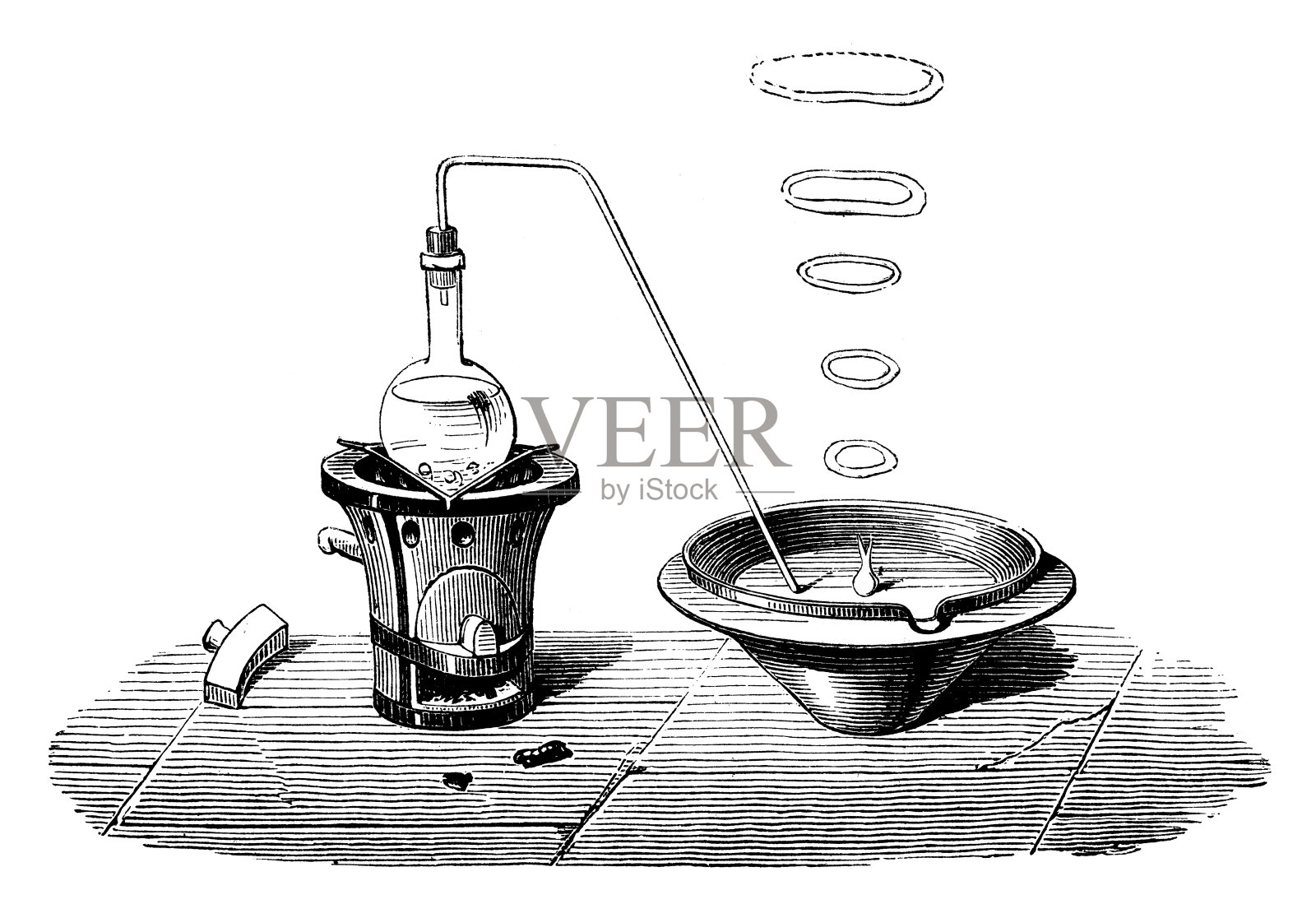 古老的科学化学和物理实验设计元素图片