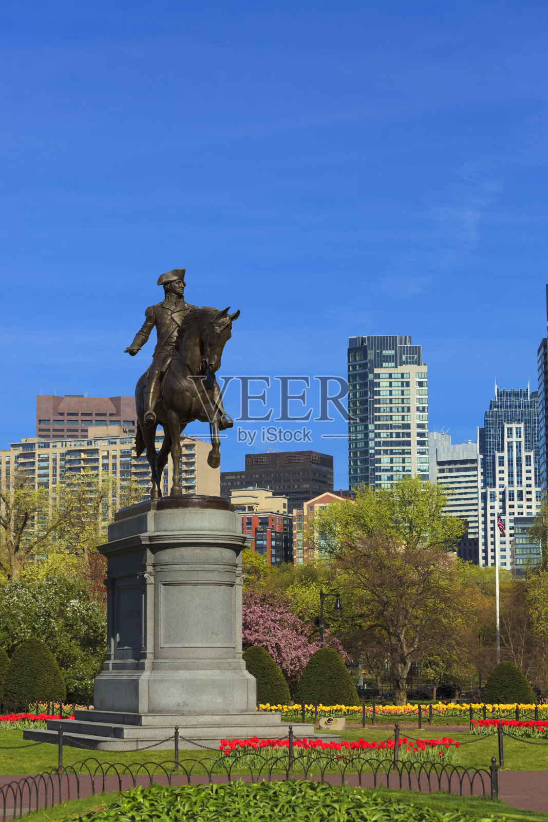 马萨诸塞州波士顿的乔治·华盛顿雕像照片摄影图片