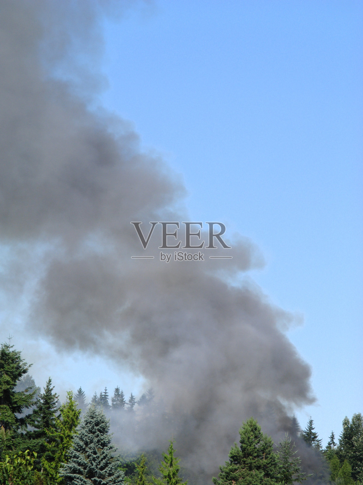 森林房屋失火照片摄影图片