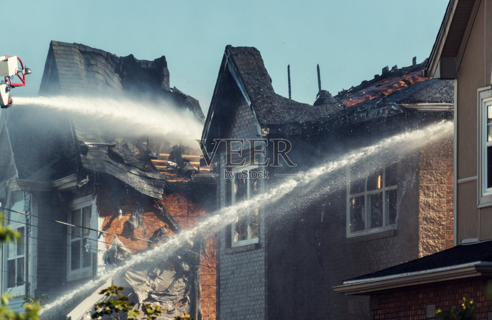 火灾现场照片摄影图片