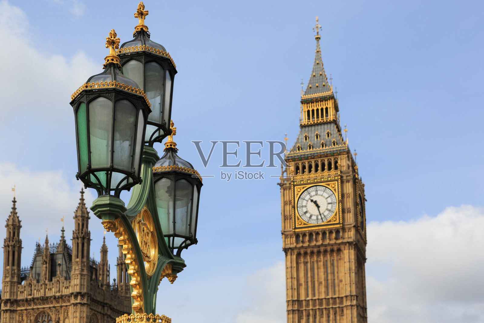 英国伦敦西敏寺的大本钟钟楼照片摄影图片