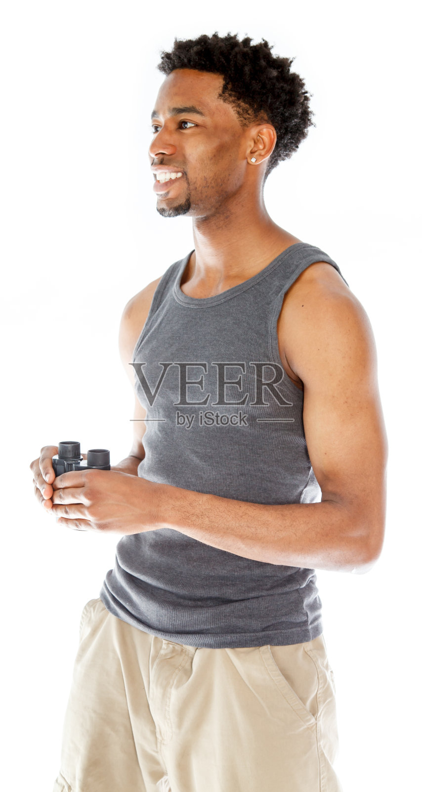 非裔美国人在摄影棚拍摄照片摄影图片