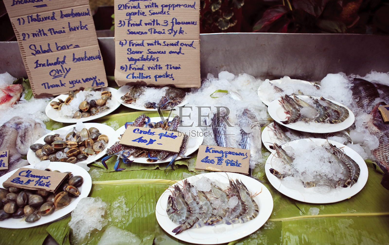 海鲜摊位照片摄影图片