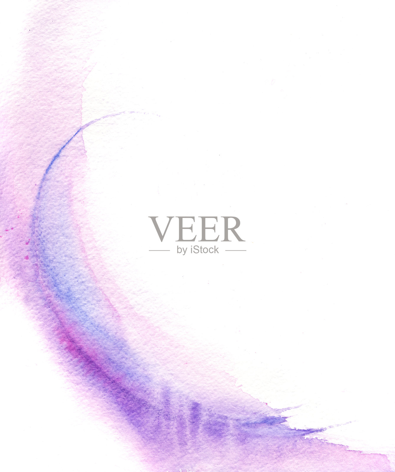 漂亮的紫色，粉红色和蓝色水彩波浪在白色的背部插画图片素材