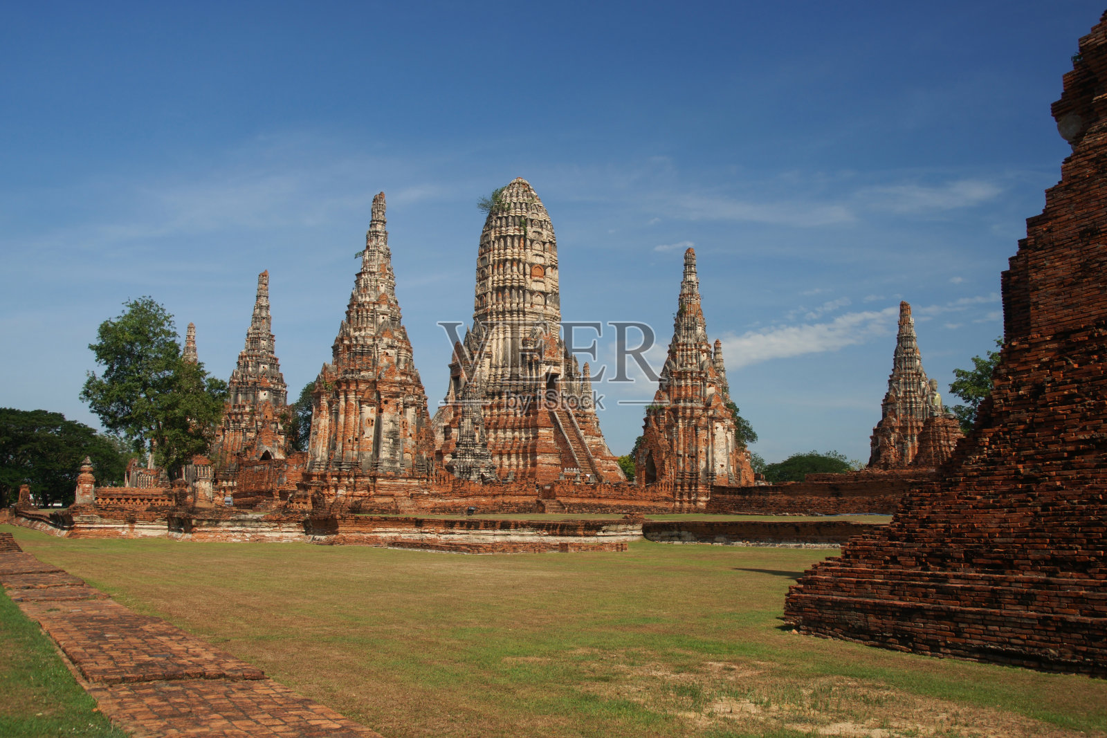 阿尤塔亚， 泰国 柴瓦塔纳拉姆寺照片摄影图片