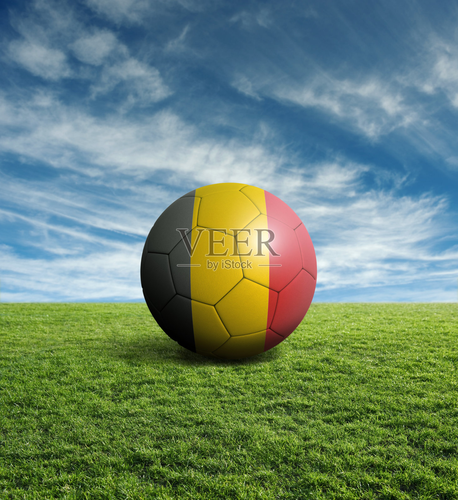 带有比利时国旗的足球照片摄影图片