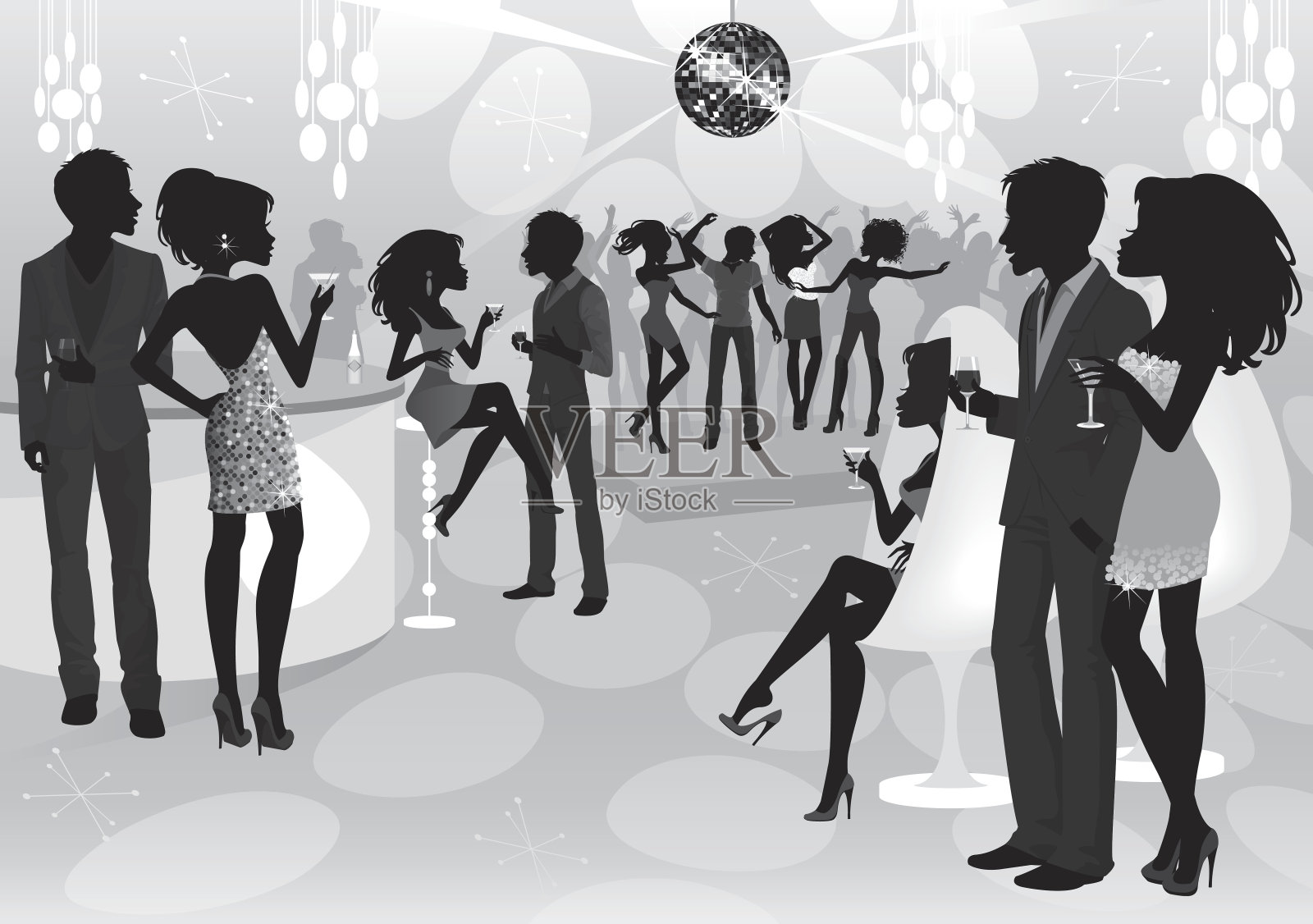 夜生活插画图片素材