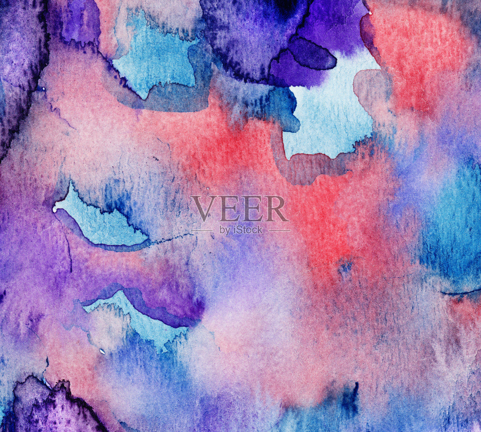 色彩鲜艳的水彩背景与泼洒的油漆插画图片素材