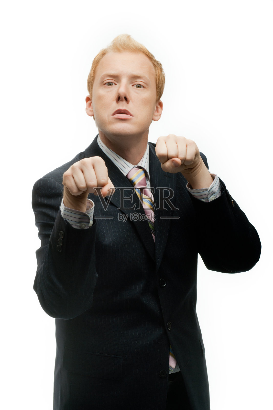 滑稽商人准备打怀特照片摄影图片