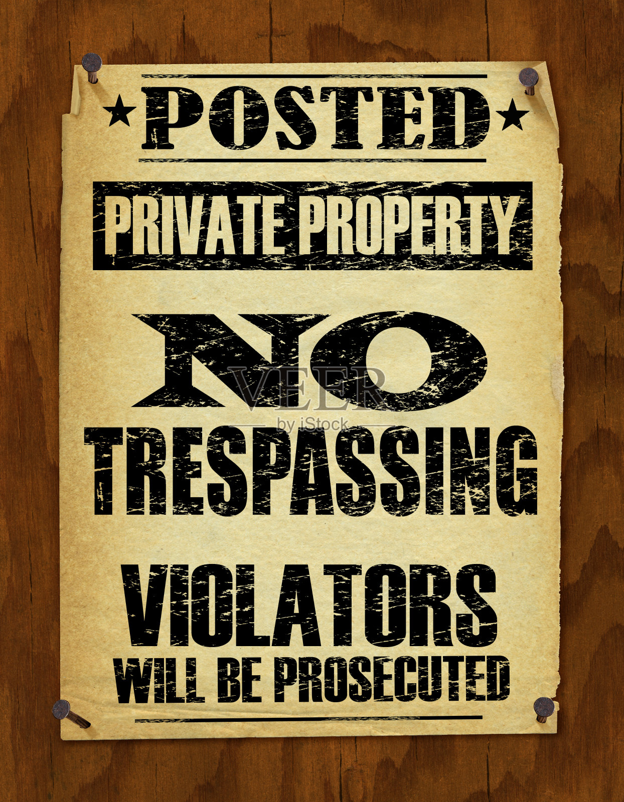 禁止侵入的标志-复古插画图片素材