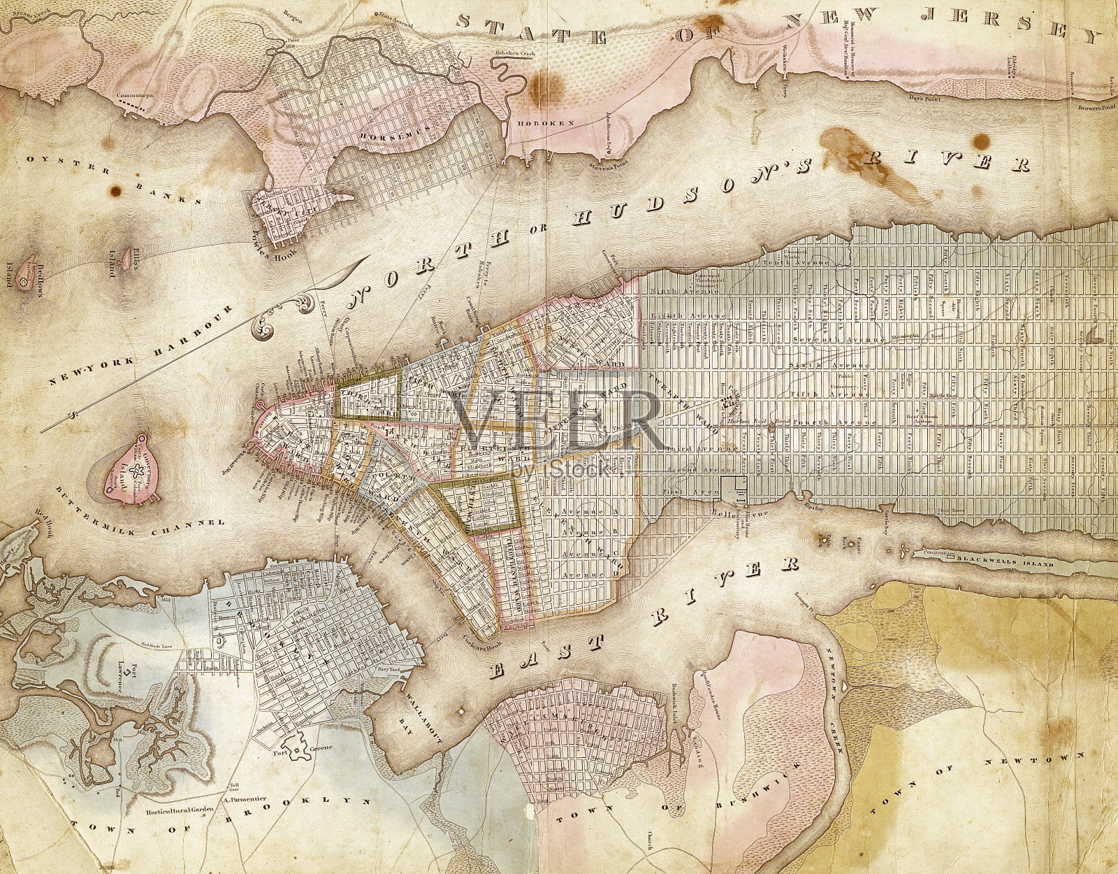 纽约地图1832年插画图片素材