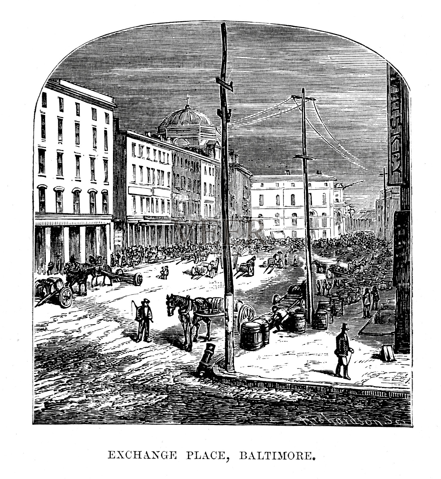 交换的地方,巴尔的摩插画图片素材