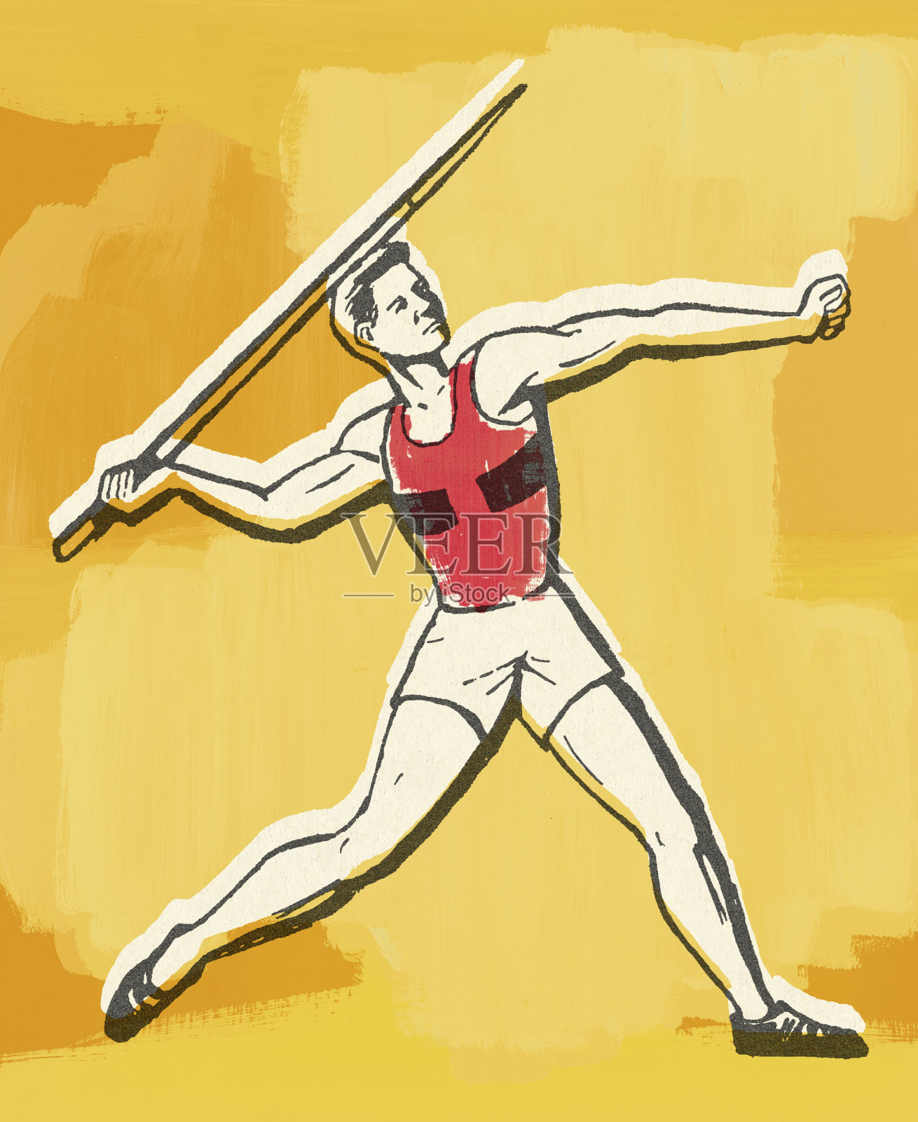 掷标枪插画图片素材