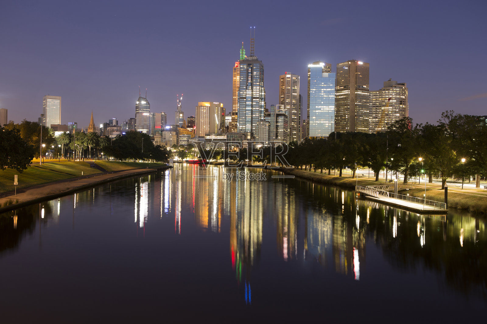 黎明时分的墨尔本照片摄影图片