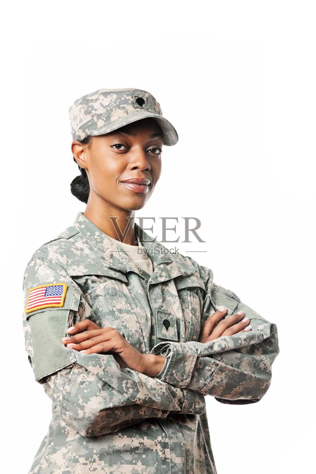 一个女兵的肖像照片摄影图片