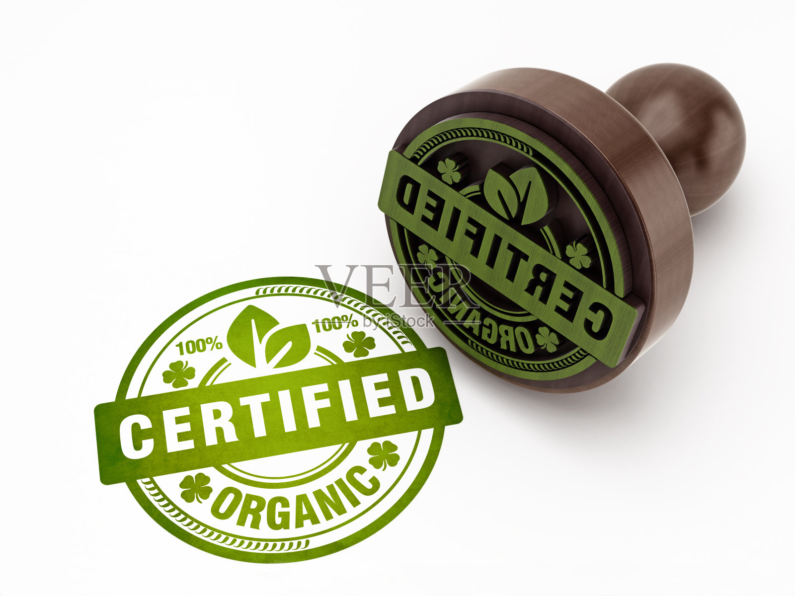 100%有机认证食品券照片摄影图片