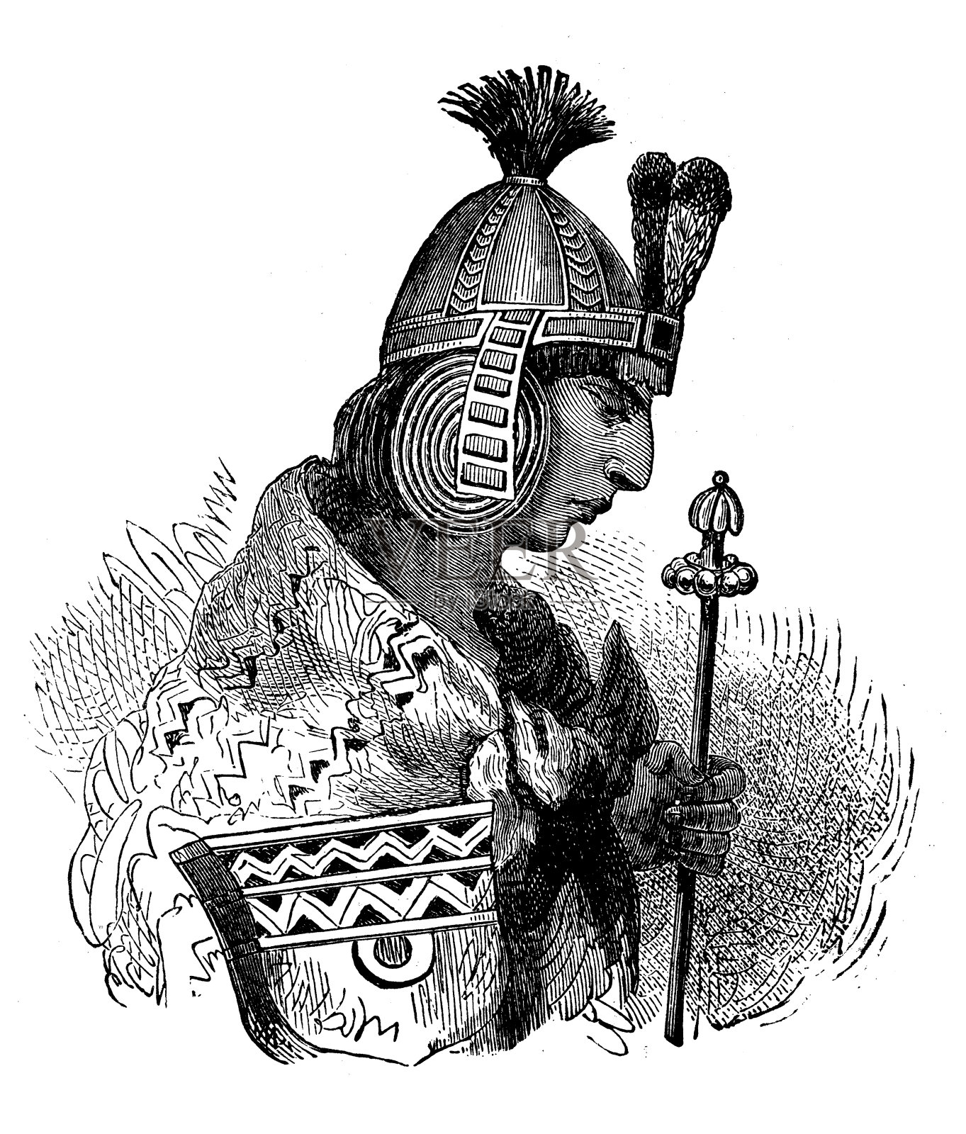 世界人民和传统:印加皇帝插画图片素材