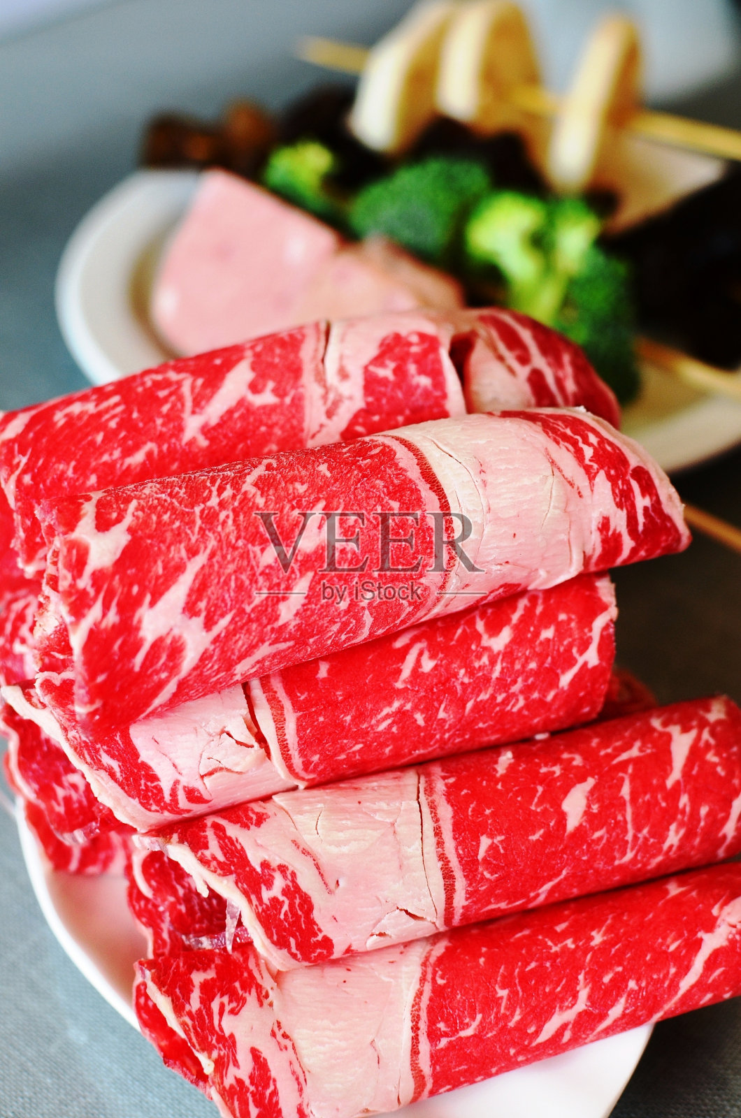 火锅牛肉卷照片摄影图片