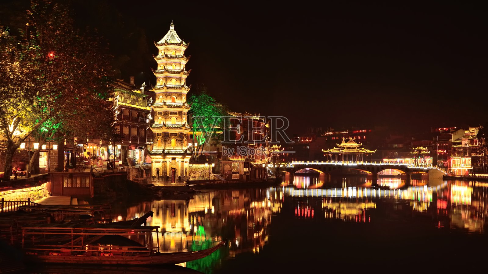 凤凰古城夜001照片摄影图片