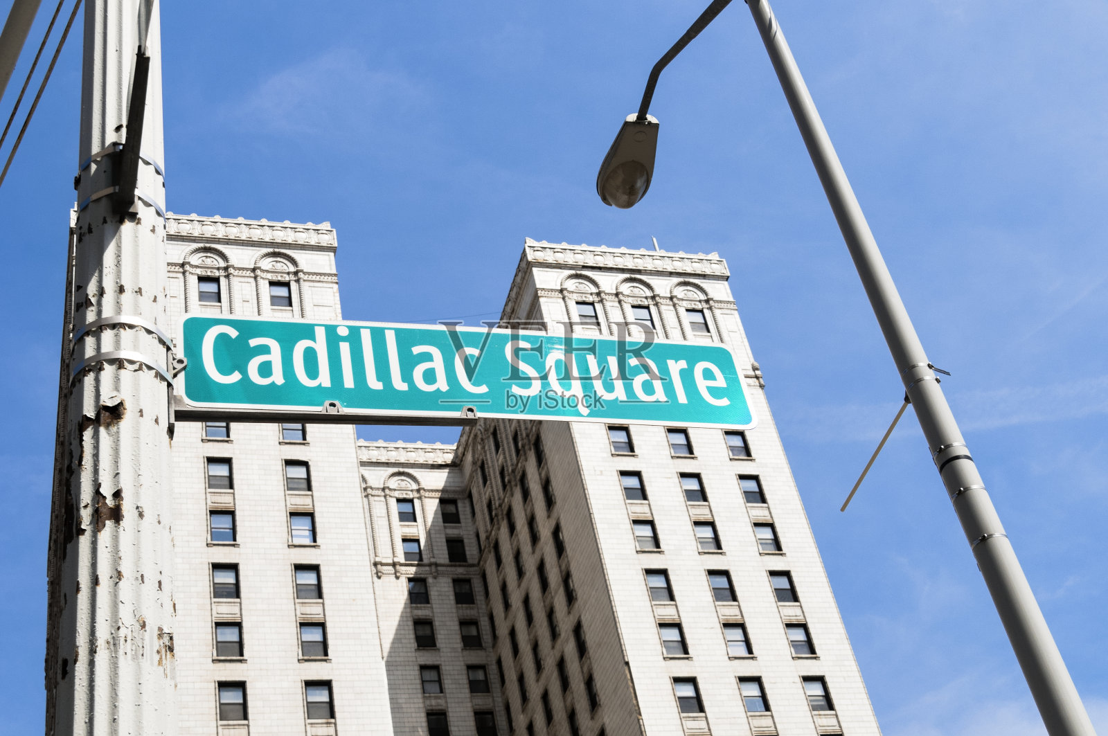 卡迪拉克广场,底特律照片摄影图片