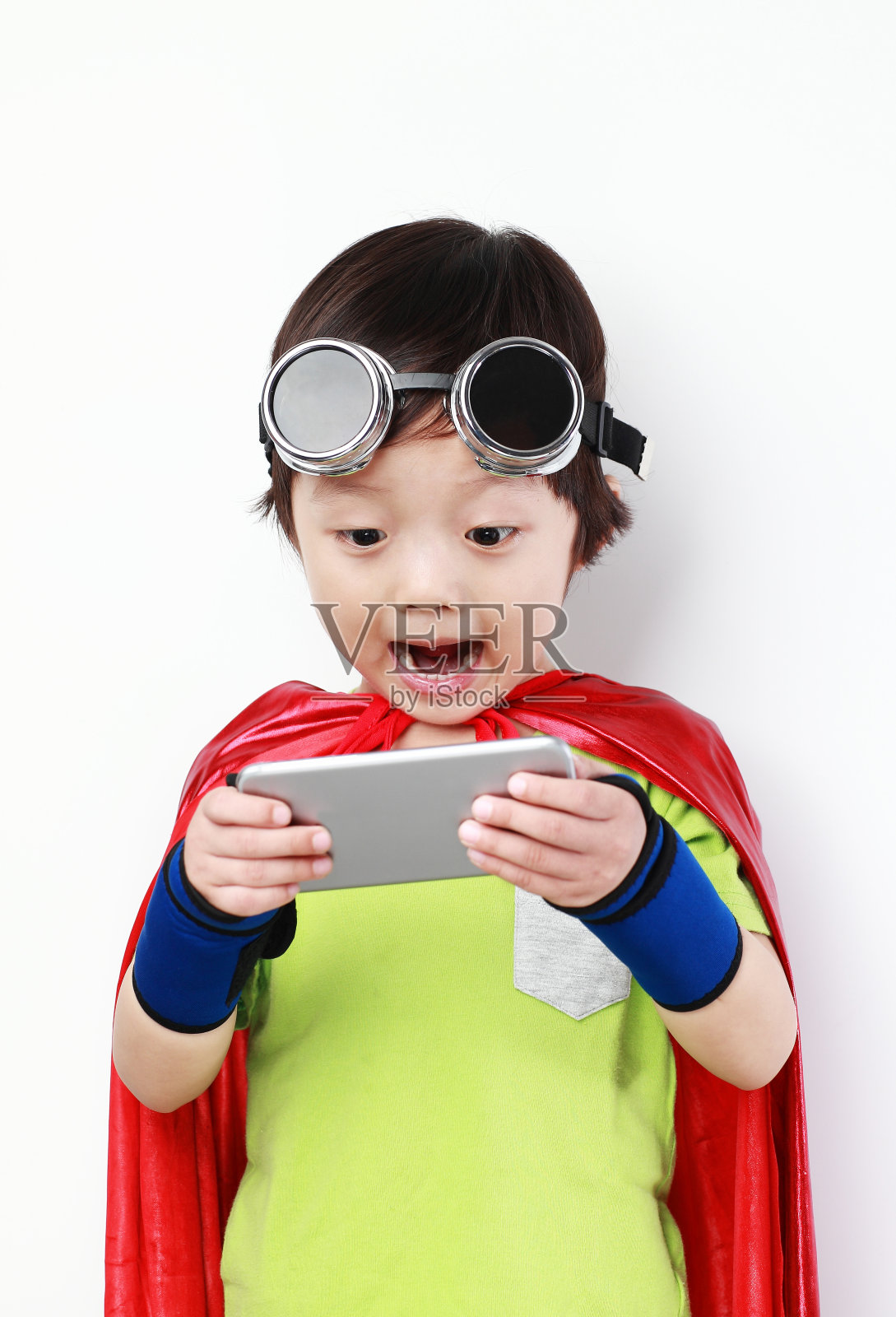 超级英雄的电话照片摄影图片