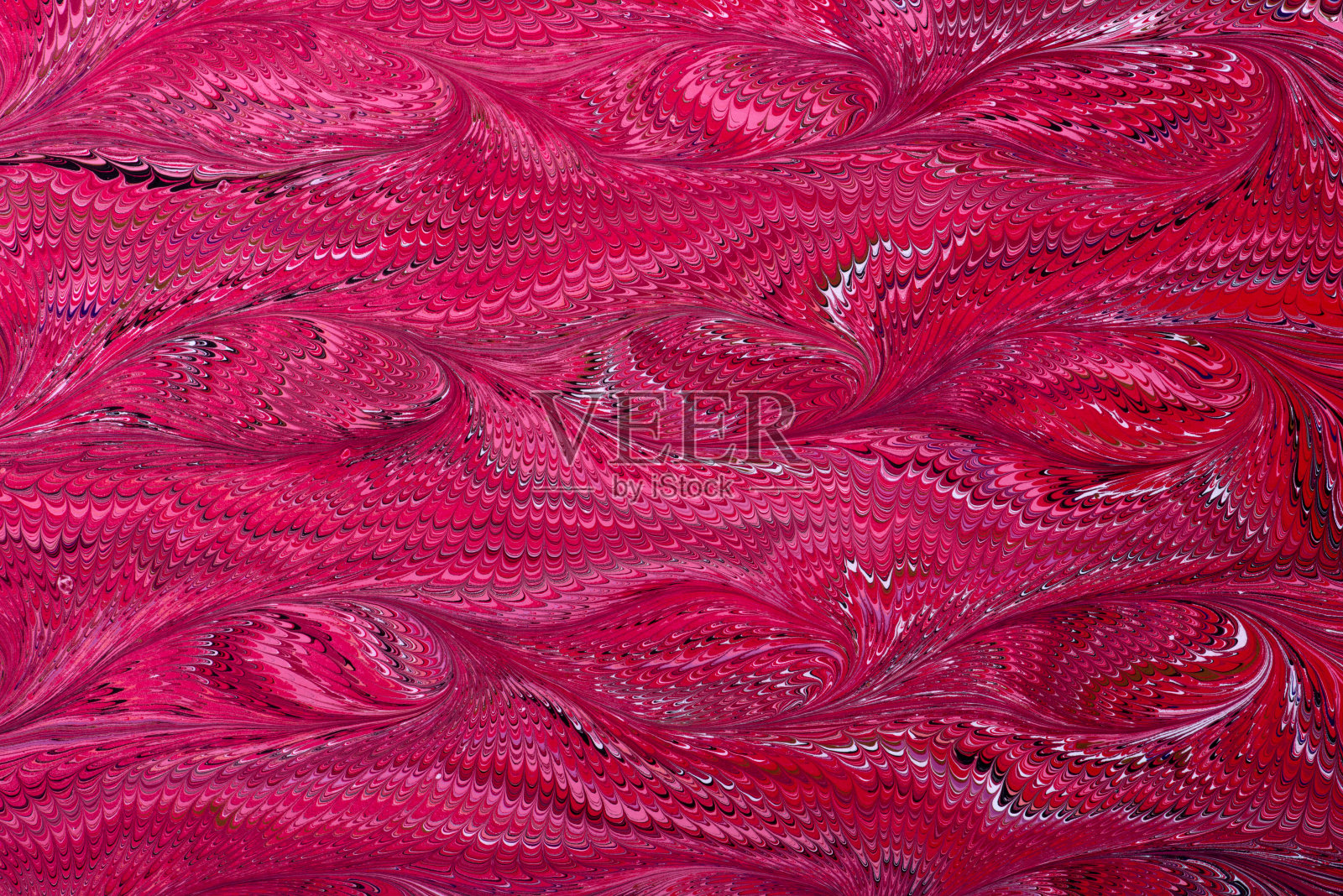 红、黑、白翼无平行大理石花纹纸照片摄影图片