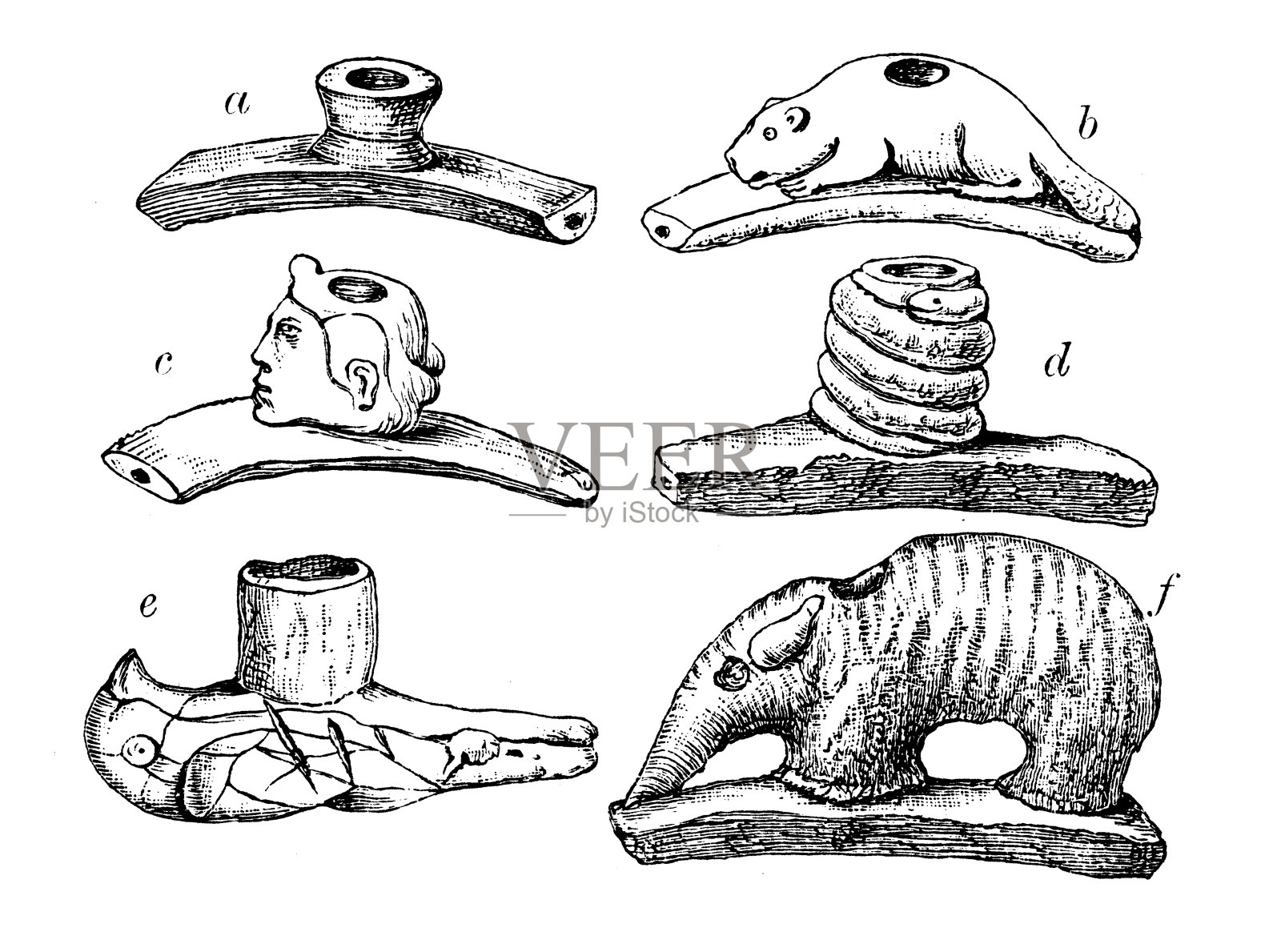 土堆管的古董插图插画图片素材
