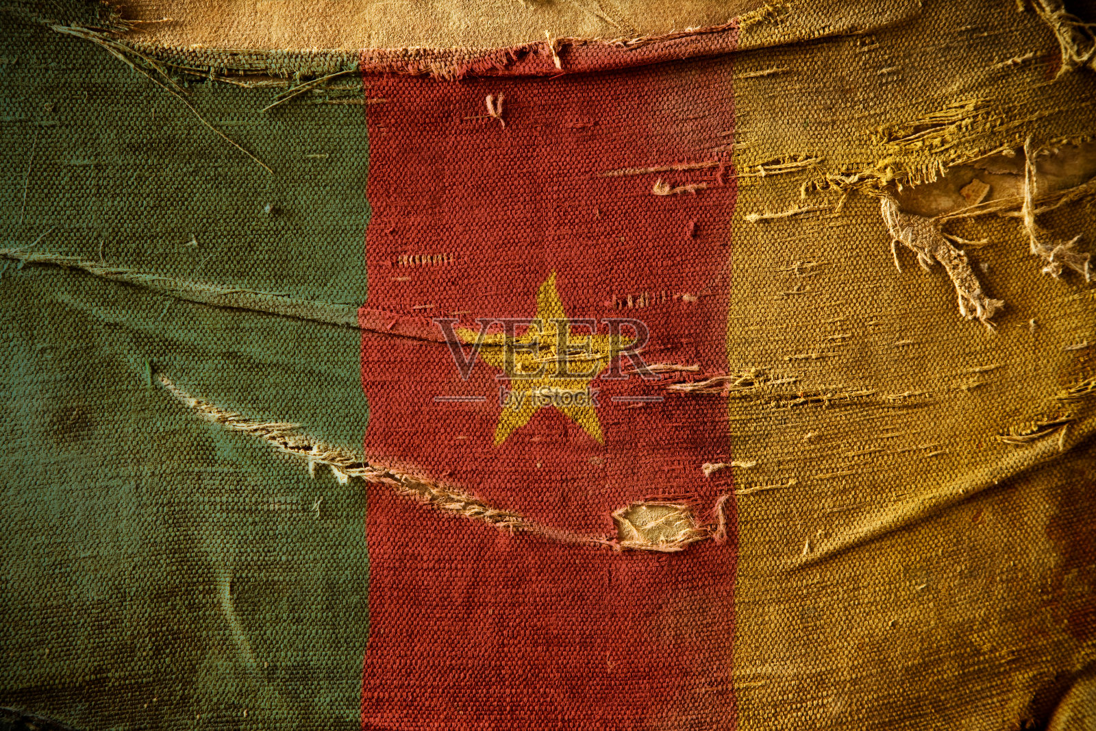 喀麦隆的Grunge旗照片摄影图片