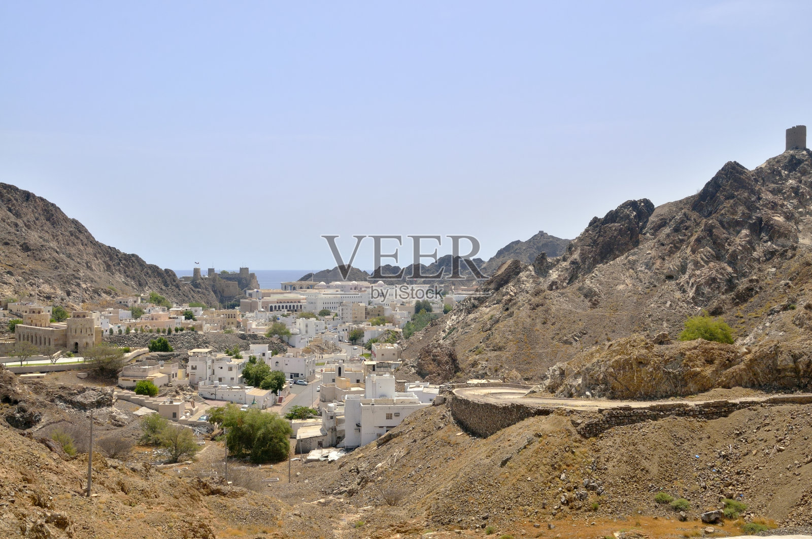 马斯喀特老城区或Al Bahri路旁的马托拉照片摄影图片