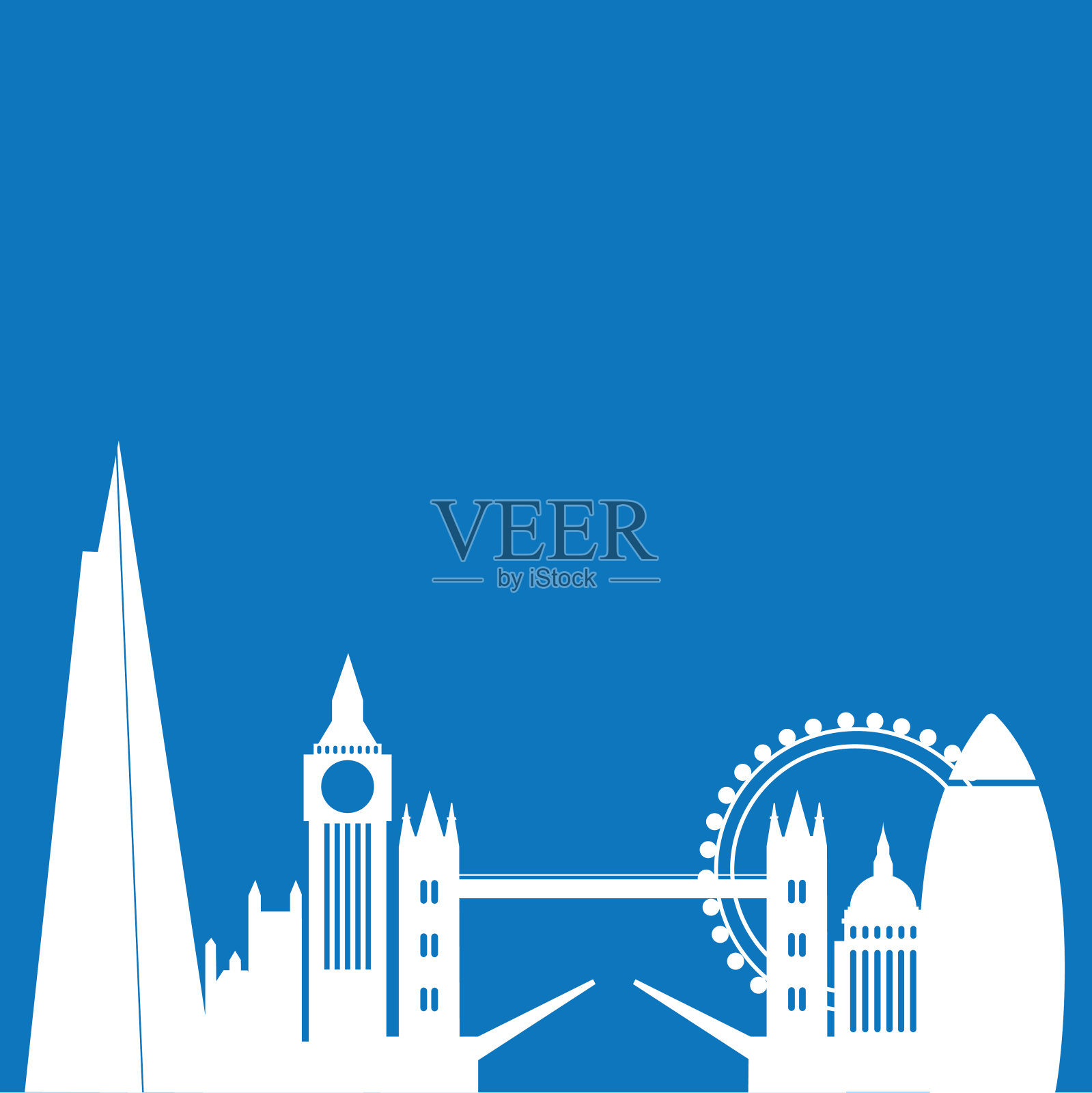 伦敦城市的天际线插画图片素材