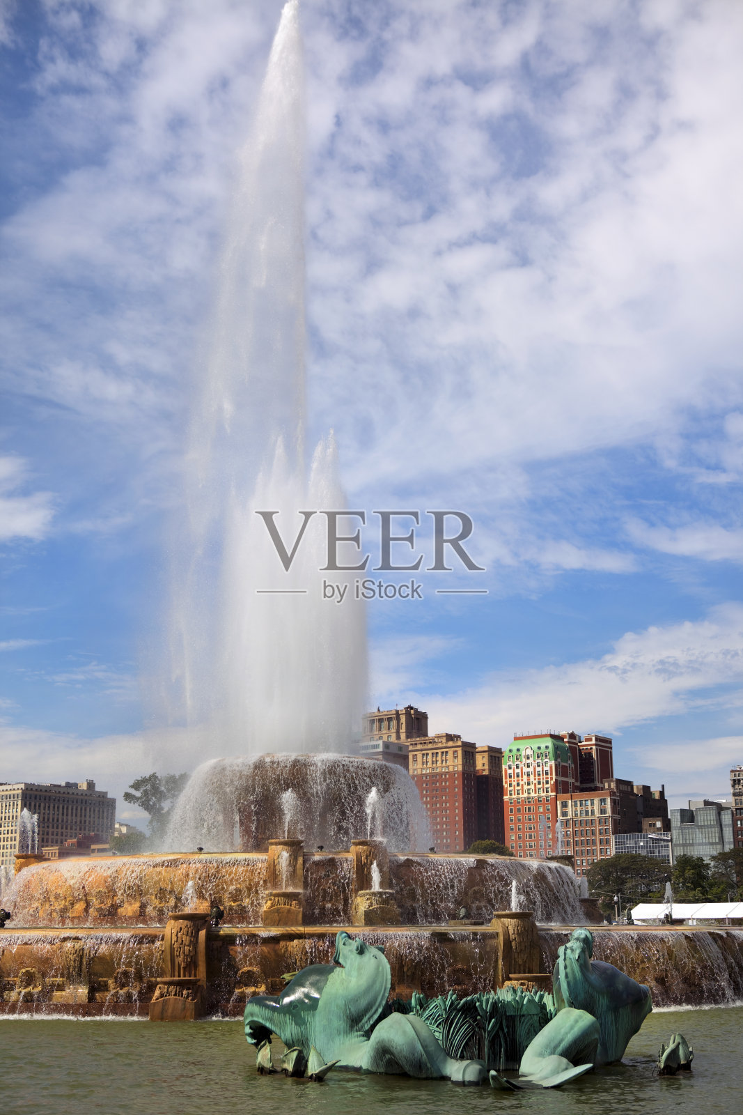 芝加哥的白金汉喷泉照片摄影图片