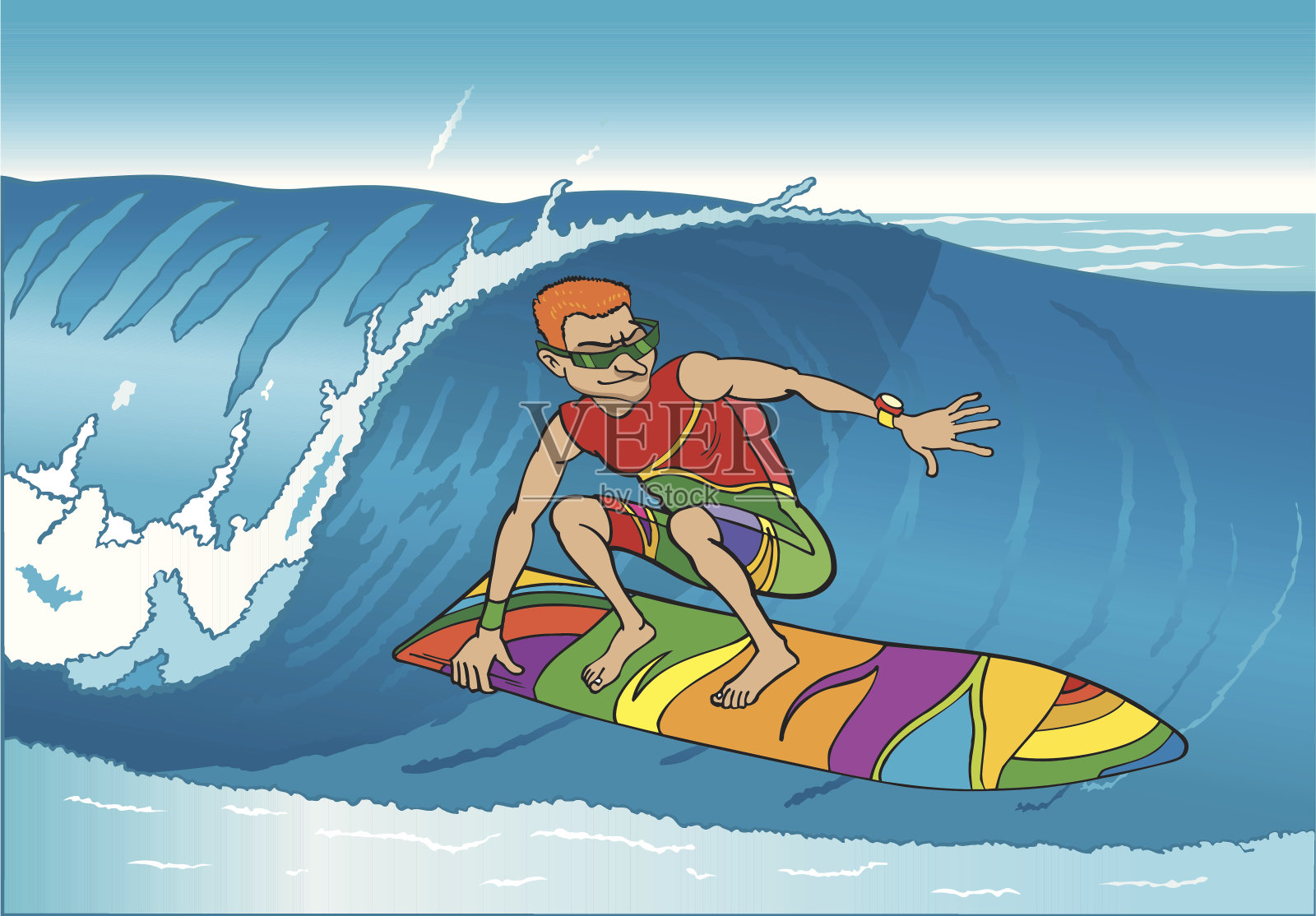 专业的冲浪插画图片素材