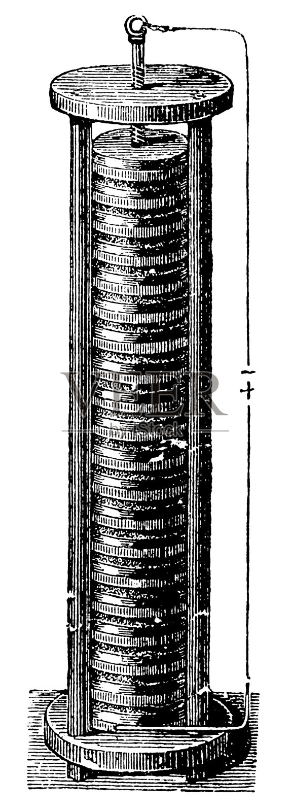 古董电力实验插画图片素材