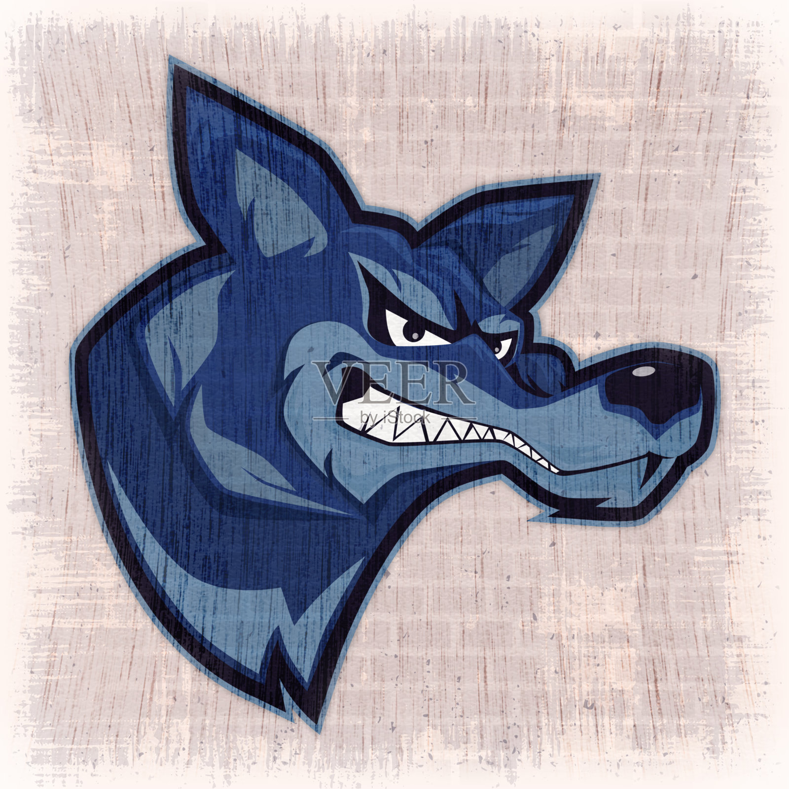 狼的头吉祥物插画图片素材