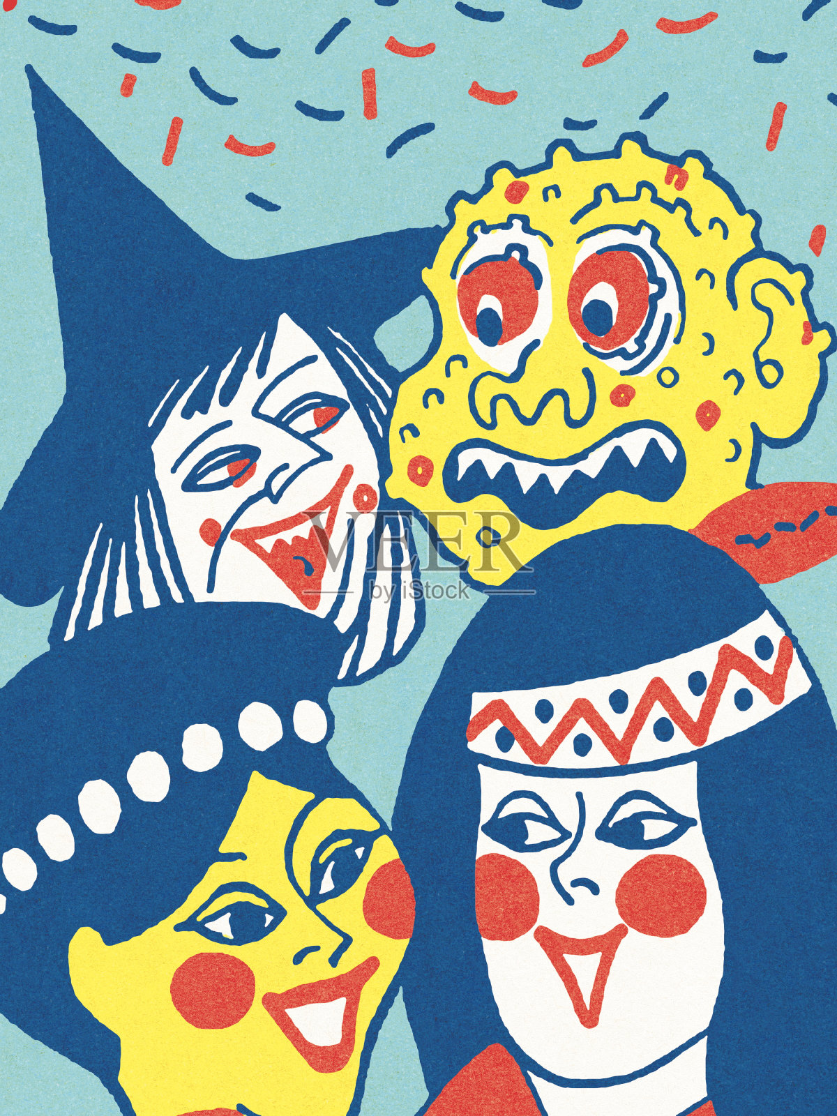 万圣节的场景插画图片素材