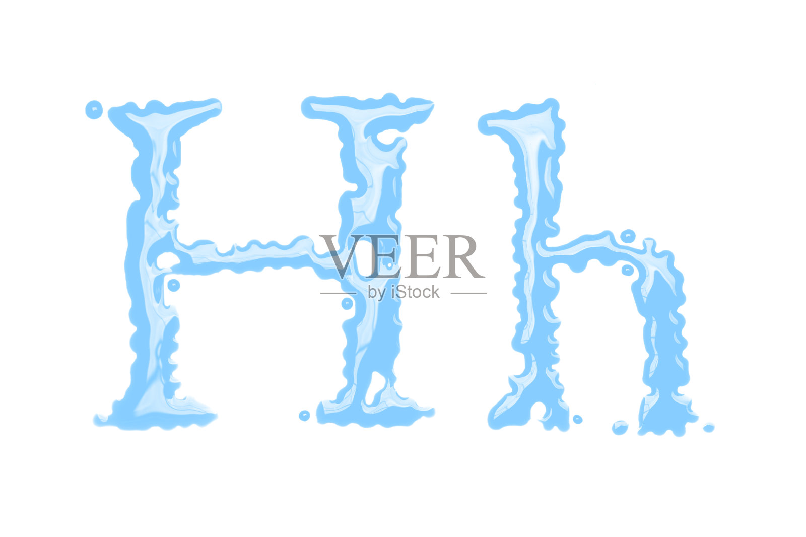 由水组成的大写字母和小写字母H照片摄影图片