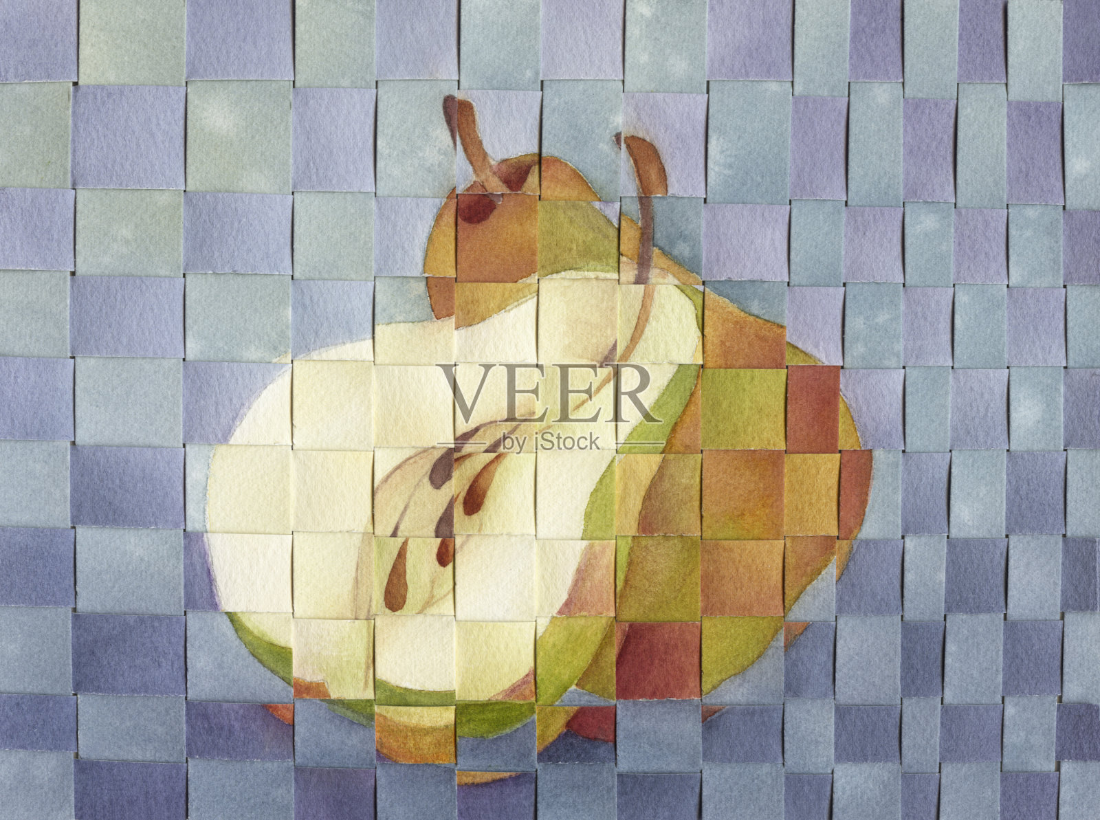 梨马赛克插画图片素材