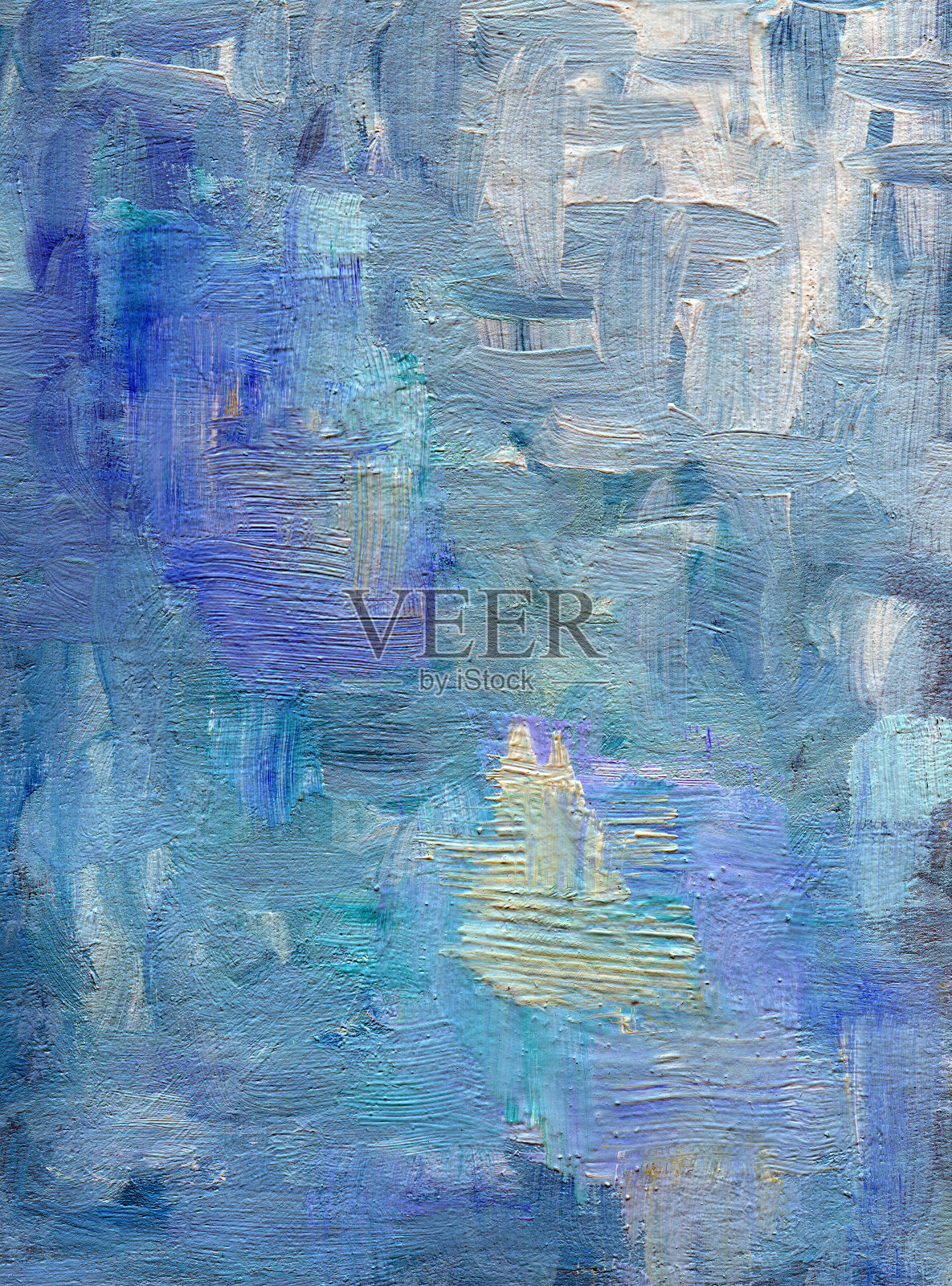 油画抽象背景在蓝色插画图片素材