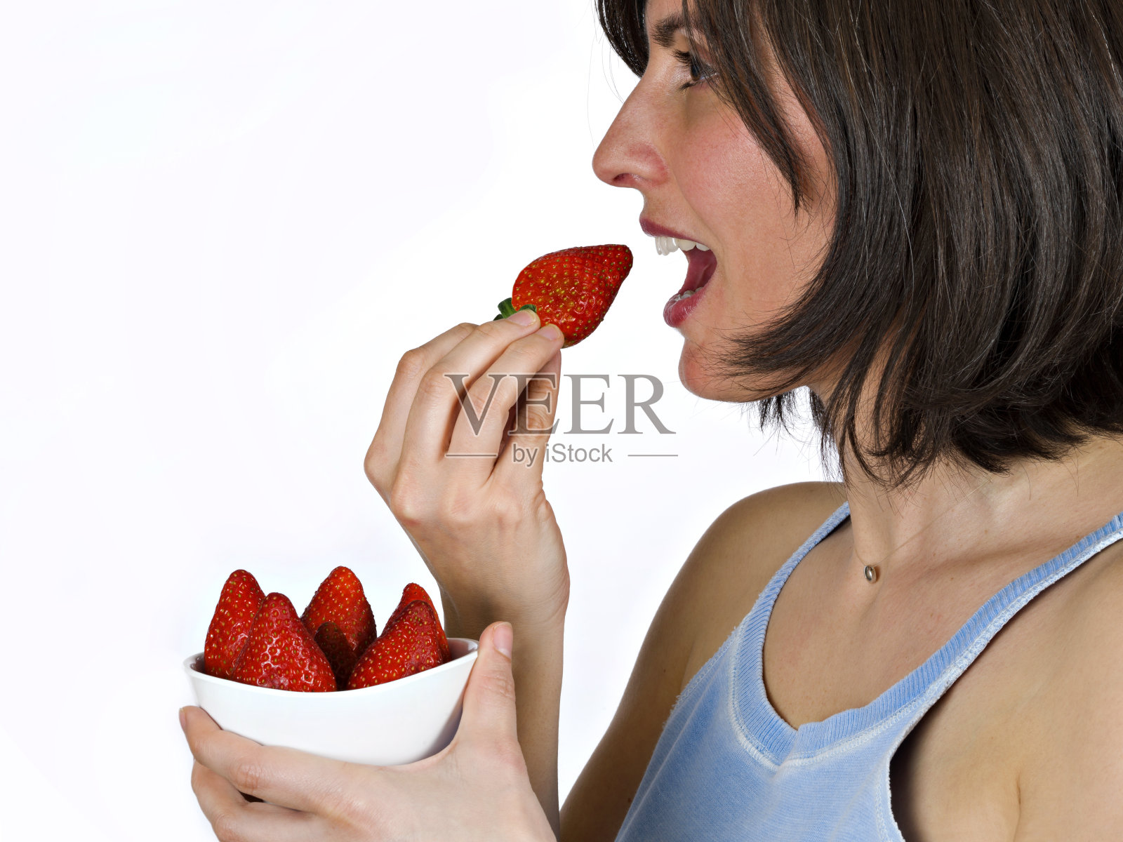 草莓的嘴照片摄影图片