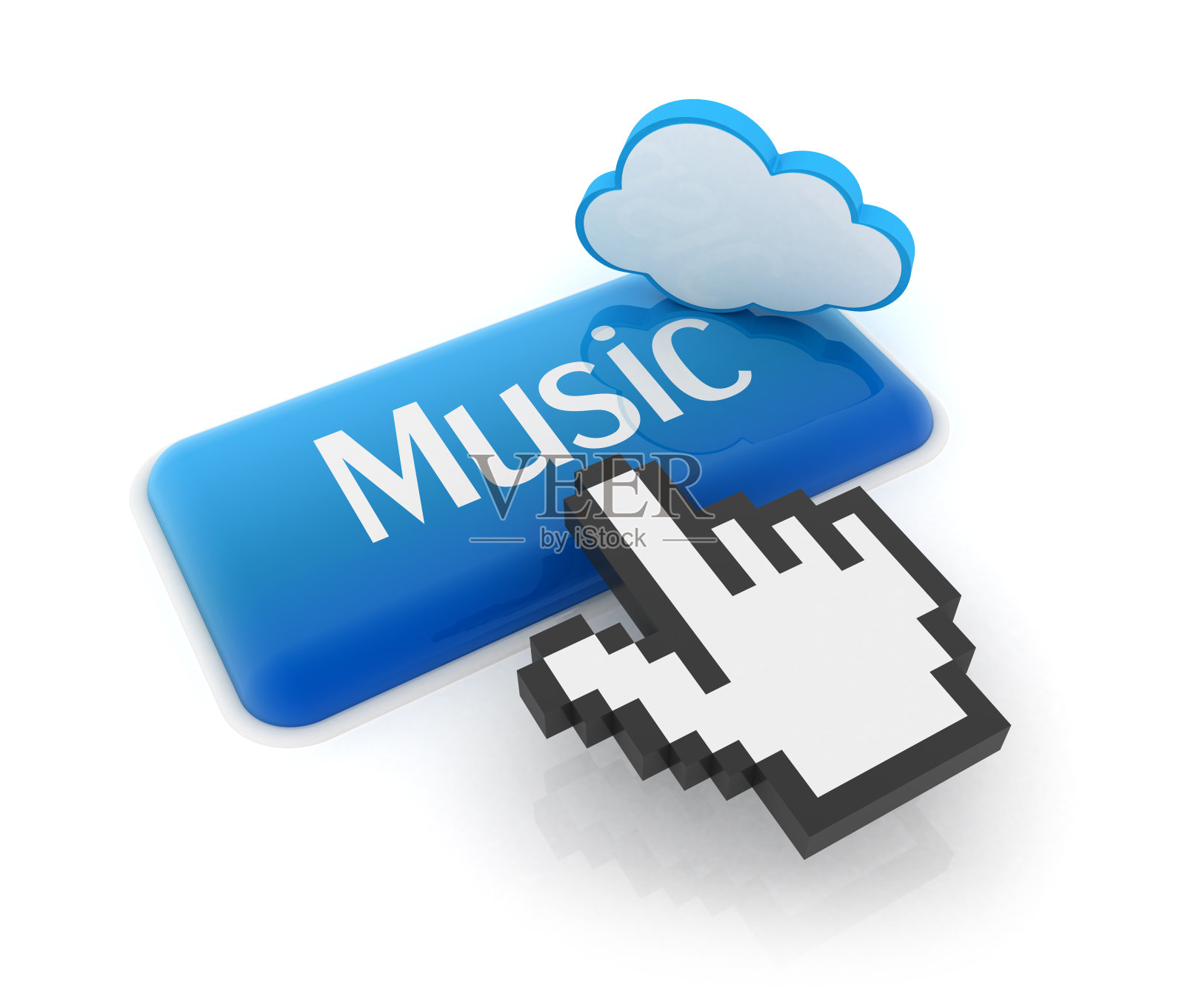 光标放在音乐按钮上照片摄影图片