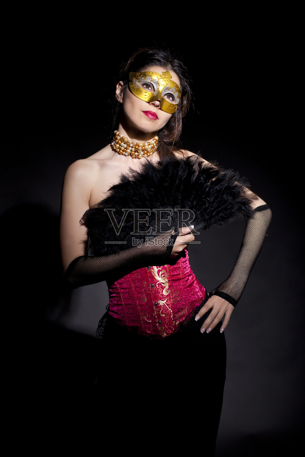 神秘的蒙面的女人照片摄影图片