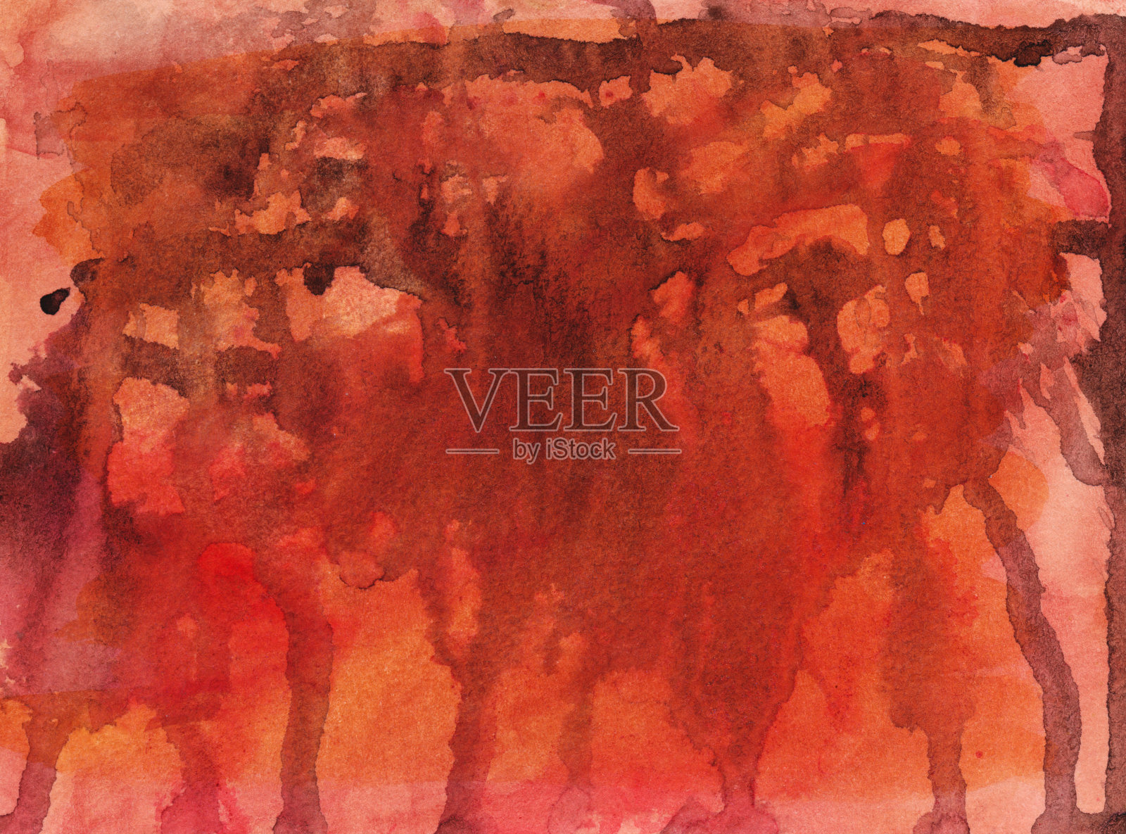 手绘红色和橙色的背景与油漆滴照片摄影图片