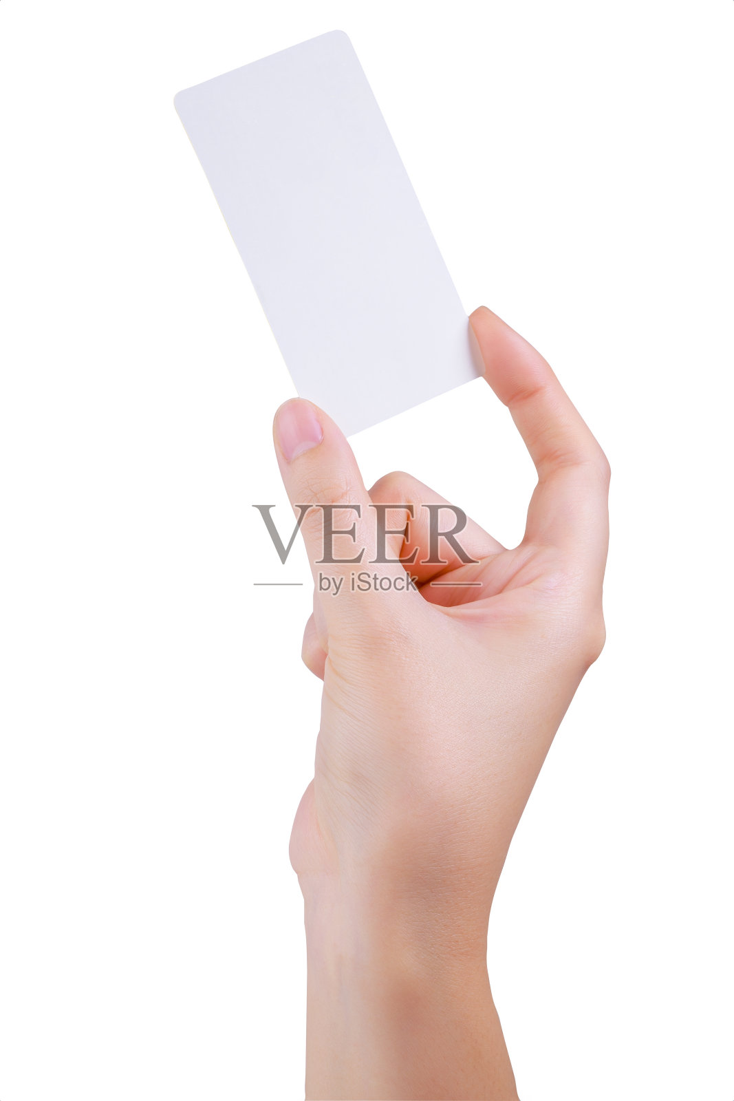 名片在女人手里白白的照片摄影图片