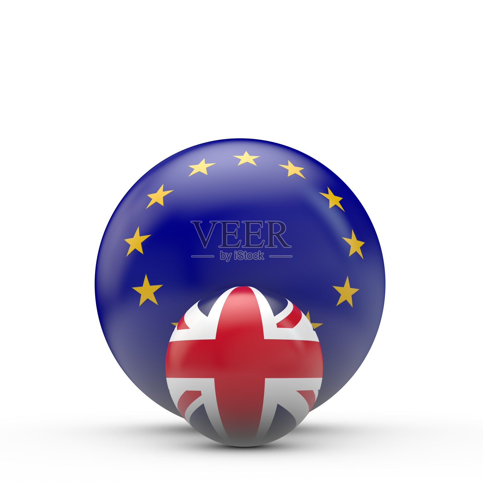 欧盟和英国的国旗球照片摄影图片