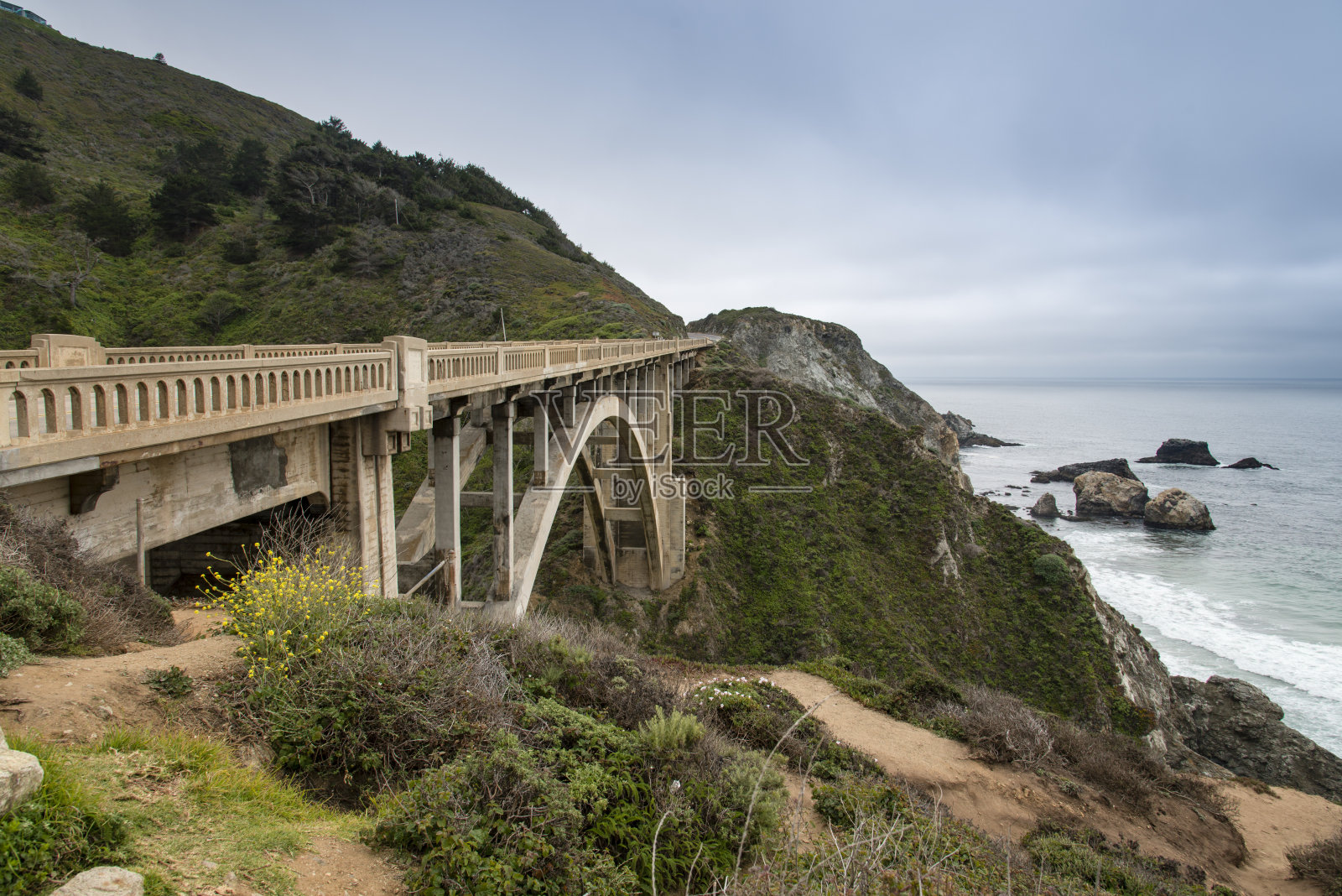 大苏尔海岸线和一号公路照片摄影图片